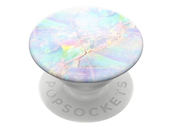 PopSockets - Fingergrepp/vikbart ställ för mobiltelefon, surfplatta - opal - vit (dragspel), vit (plattform)