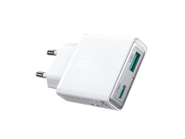 Joyroom JR-TCF14 20W vegglader USB-A til USB-C - super slank - hvit