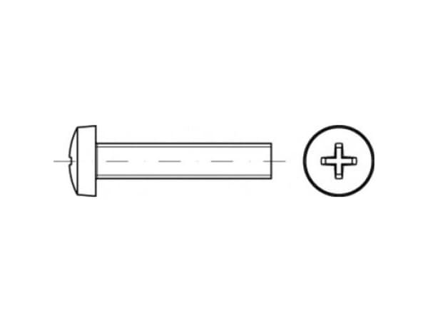 TOOLCRAFT TO-5431275 linscylinderskruv M4 8 mm krysspår Philips 2000 st