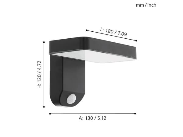 EGLO PASTION solcellevegglampe i svart med sensor