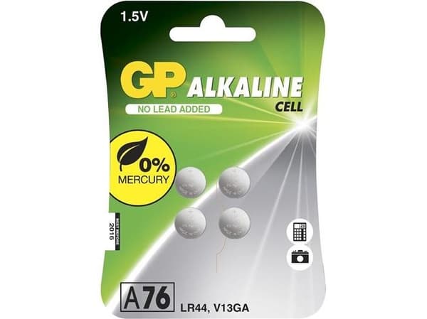 Gp alkaline knapcelle batterier 1,5v a76