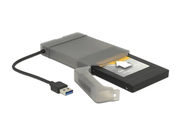 Delock - Diskkontroller - 2.5" - SATA 6Gb/s - USB 3.0 - grå, svart
