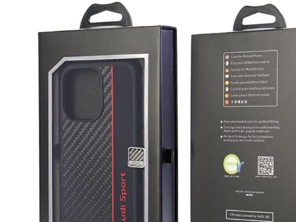 Audi Kolfiber Stripe iPhone 13 Pro / 13 6,1" hårddiskfodral - sortera/sortera