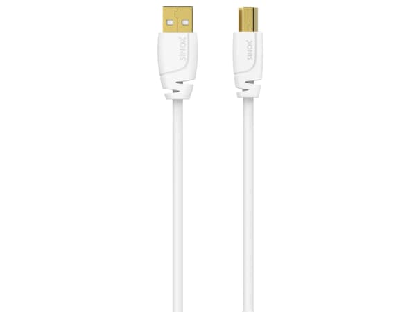Sinox SOC04105, 5 m, USB A, USB B, USB 2.0, 0,48 Gbit/s, Vit