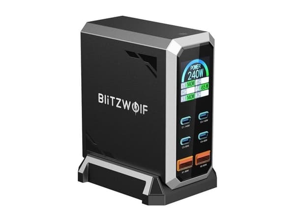 Blitzwolf BW-S31 2xUSB-A, 4xUSB-C, PD, 240W verkkolaturi.