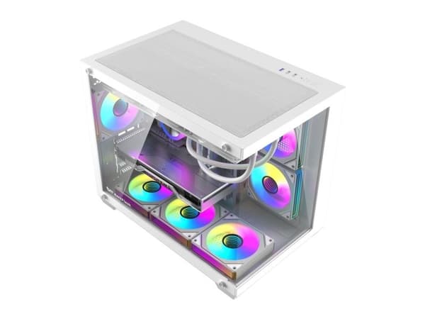 Datamaskinkabinett DarkFlash B275 PRO (hvit) + 6 vifter