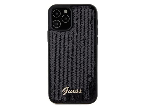 Guess GUHCP12MPSFDGSK iPhone 12/12 Pro 6.1" black/black hardcase Sequin Script Metal
