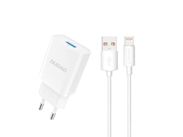 Dudao A4EU adapter 10 W 1xUSB-A (USB-A till Lightning-kabel ingår)