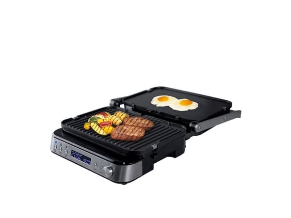 Orava GRILLCHEF3, Sort, Rustfritt stål, Rustfritt stål, Rektangulær, Knapper, Rotasjon, Rist + steketakke, 2 zone(s)