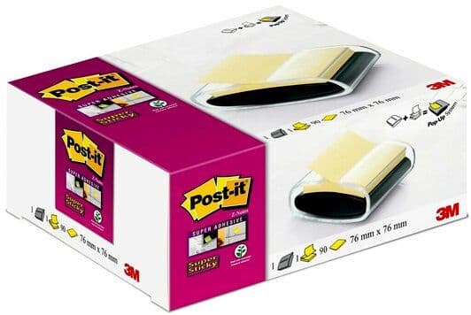 Dispenser for Z-Notes + 1 stk. Z-Notes 76x76 mm gul