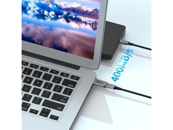 Adapter USB 3.0 Vention USB-A do USB-C szary stop aluminium