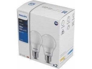 Selgros LED-pære Philips E27 8W varmt lys 2 stk