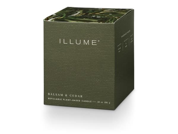 ILLUME Balsam & Cedar Box glasljus, grön