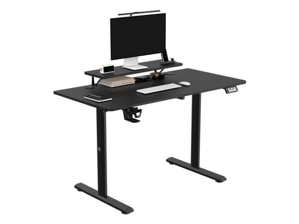 Ultradesk HIGHLANDER, Rett, Rektangulær form, Spilling, Matt, Sort, T-ben