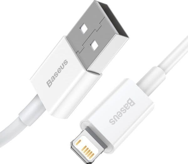Baseus CALYS-A02, Hvid, USB A, Lightning, 1 m, Hanstik, Hanstik