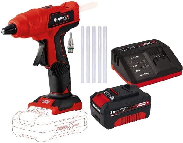 Einhell 4522200, Sort, Rød, 1,1 cm, 20 cm, 170 °C, 2 min, Batteri