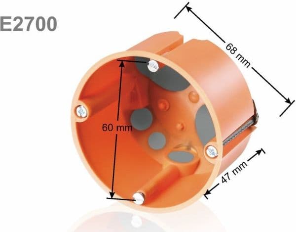 F-Tronic installationsdosa Ø68 D:61 mm vindtät, orange