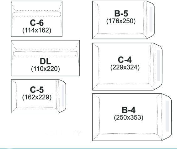 NC Envelopes ENVELOPE C-4 WHITE SK 25SZ. (31621020/25)