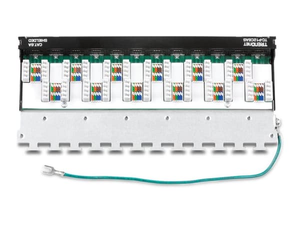TRENDnet TC-P12C6AS - Patch-panel - väggmontering - CAT 6a - STP - RJ-45 X 12 - 0.5U