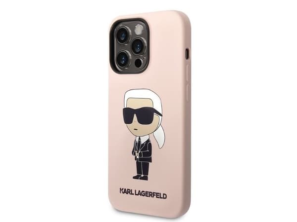 Karl Lagerfeld silikon Ikonik MagSafe-skal för iPhone 14 Pro Max - rosa