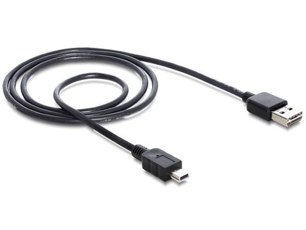 Delock EASY-USB - USB-kabel - mini-USB type B (hann) til USB (hann) - 1 m - svart
