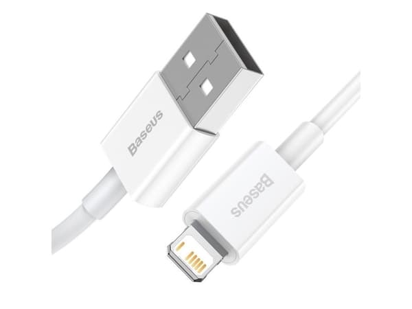 Baseus Superior USB-Lightning-kaapeli 2,4A 0,25 m (valkoinen)