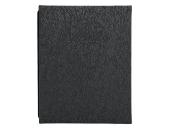 Securit® A4 SIGNATURE menymappe m/2 lommer, sort