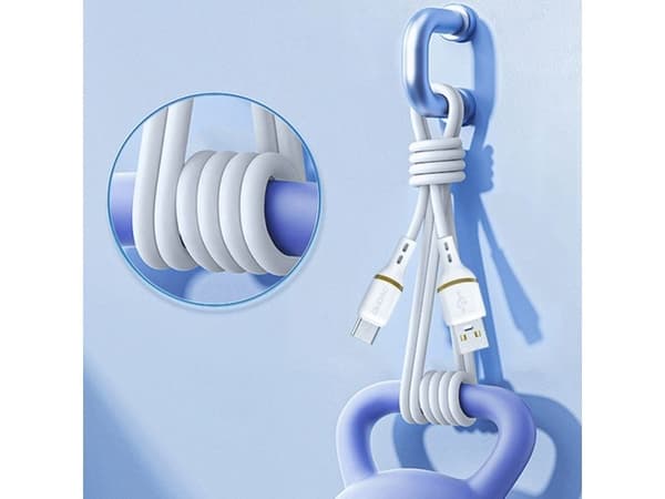 Dudao L25T USB-A - USB-C Silicone Cable 5A 1m - White