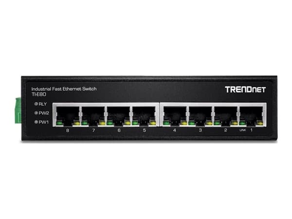 Trendnet TI-E80, Hallitsematon, Fast Ethernet (10/100), Täysin kaksipuolinen, Seinäkiinnitteinen