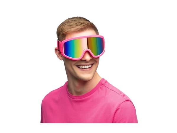 Neonrosa skidglasögon