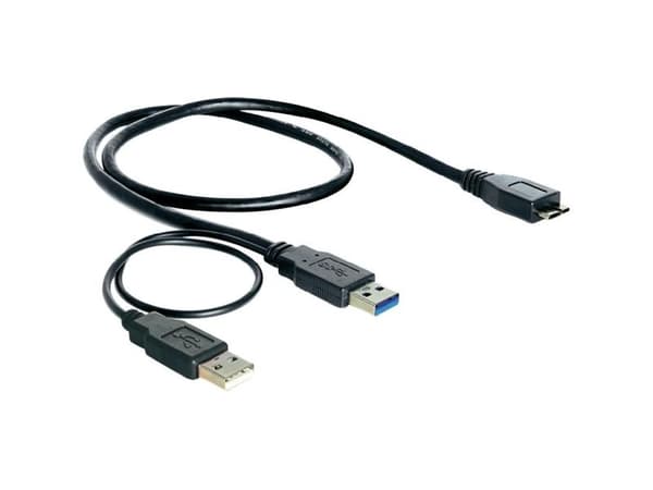 Delock - USB-kabel - USB typ A (hane) till USB (endast ström), Micro-USB typ B (hane) - USB 3.0 - 20 cm