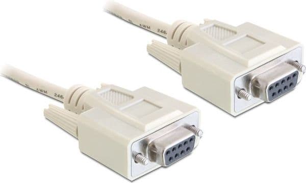 Delock - Null modem-kabel - DB-9 (hunn) til DB-9 (hunn) - 1.8 m - grå