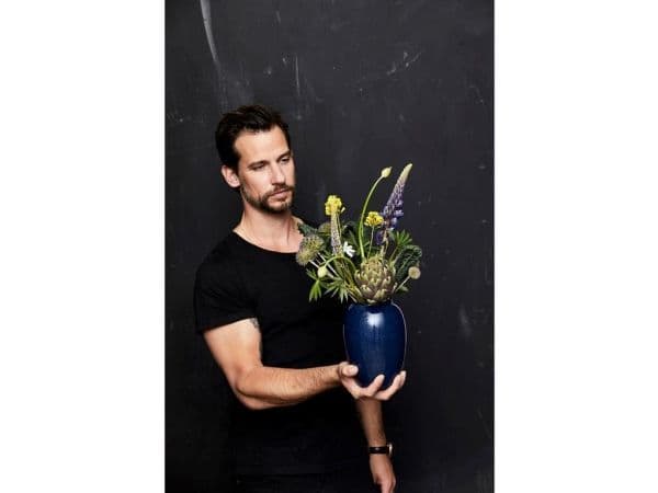 BITZ 872910, Oval-shaped vase, Stengods, Blå, Blank, 200 mm