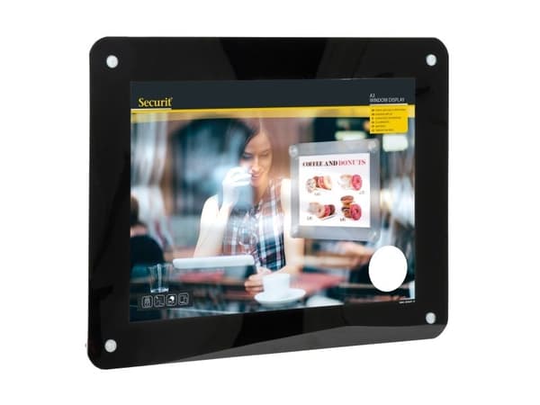 Securit® dobbeltsidet A3 vinduesdisplay ramme i sort