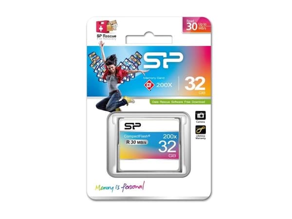 Silicon Power 32GB Compact Flash 200X, 32 GB, CompactFlash, Harmaa