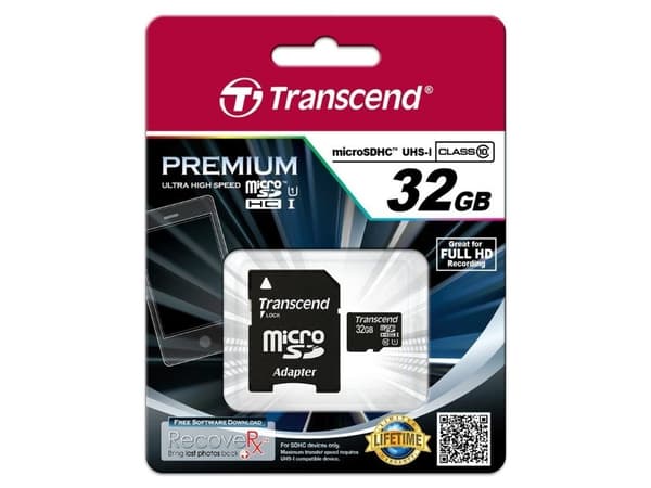 Transcend - Flashminnekort - 32 GB - UHS Class 1 / Class10 - microSDHC