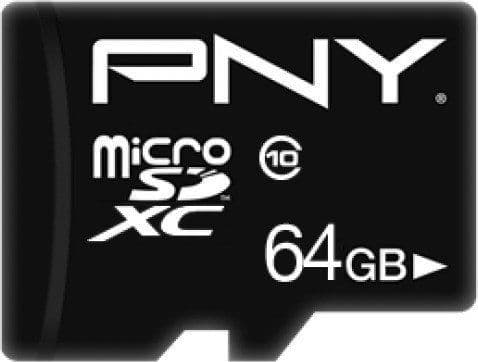 PNY Performance Plus, 64 GB, MicroSDXC, Luokka 10, Musta
