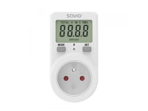Savio Wattmeter med LCD-display, 16A, 3680W, AE-02