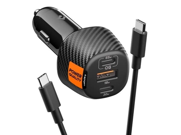 Spigen Essential EV1133 3-port car charger - black