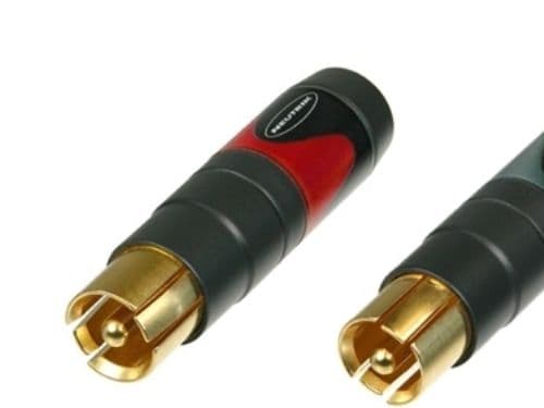 Neutrik NF2CB2 Cinch-stik Stik, lige Poltal: 2 Sort, Rød 2 stk