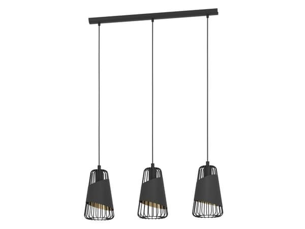 EGLO AUSTELL LANGBORD 3L sort/gull