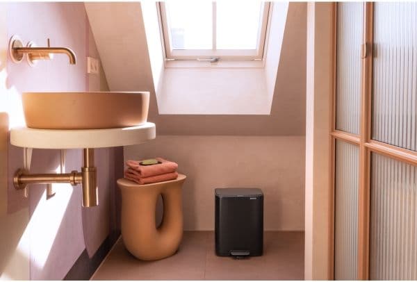 Brabantia Bo Pedal Bin, 12 l, Rektangulær, Stål, Sort, Pedal, 292 mm