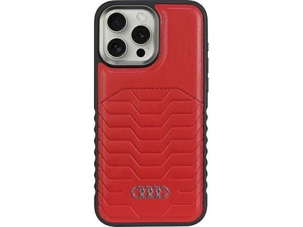 Etui Audi i syntetisk læder med MagSafe til iPhone 15 Pro Max - sort