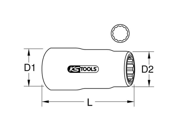 KS Tools 1173844 hylsnyckel 19 mm