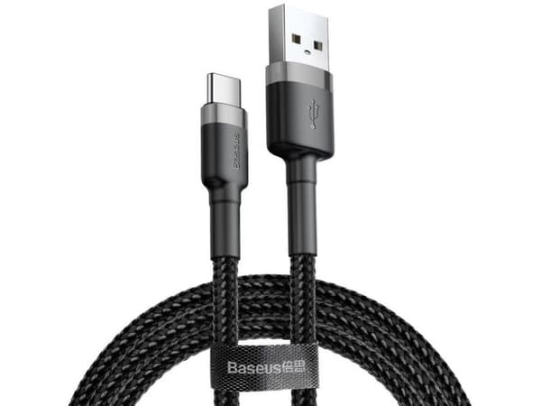 Baseus Cafule - USB-kabel - USB (han) til 24 pin USB-C (han) - USB 2.0 - 2 A - 2 m - gråsort