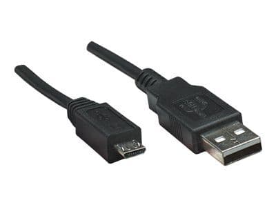 Manhattan 325677, 0,5 m, USB A, Micro-USB B, USB 2.0, Svart