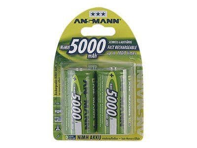 ANSMANN - Batteri 2 x D - NiMH - (ladbare) - 5000 mAh