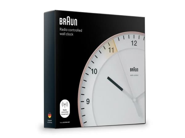 Braun BC17PW-DCF, Vägg, Analog klocka, Rund, Rosa, Klassisk, Batteri