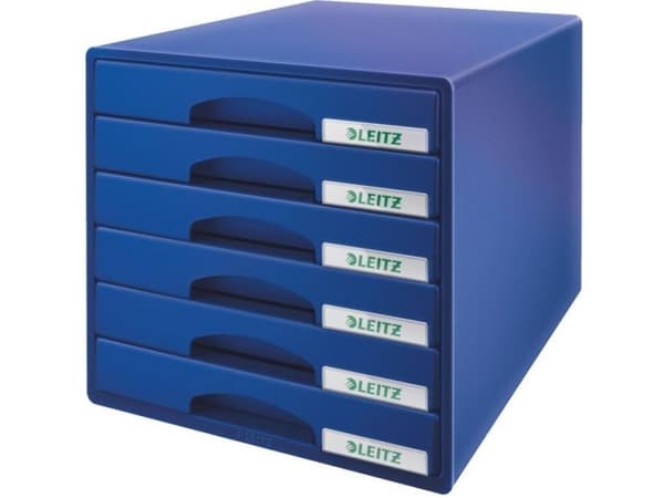 Leitz Plus - Skuffskap - 6 skuffer - for 245 x 330 mm - blå