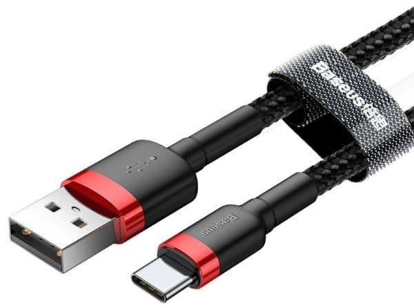 Baseus Cafule, 2 m, USB A, USB C, Musta, Punainen